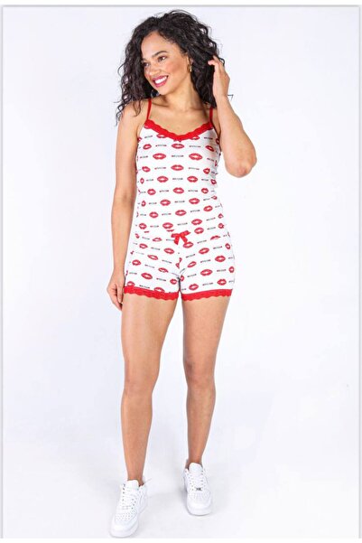 İNSPİRA Шорти з тонким бретельками з бавовняної піжами з мереживними деталями