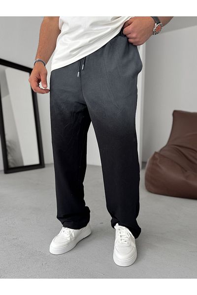 BYBASICMAN Black Washed Pipe Leg Sweatpants Res-5193