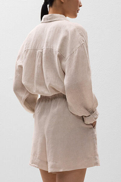 Oysho %100 keten bermuda