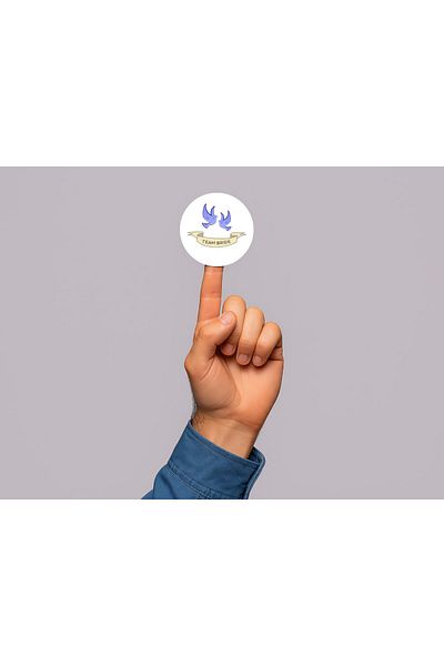 bisaccia Blue Team Bride Label Bachelorette Invitation Matte Round Sticker Wedding Series 4 cm (45 Pcs)