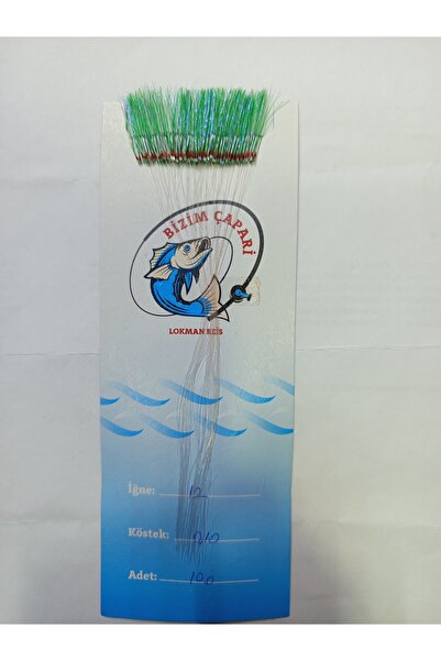 FishGolden's 100 iğneli istavrit köstek beyaz iğne yeşil simli