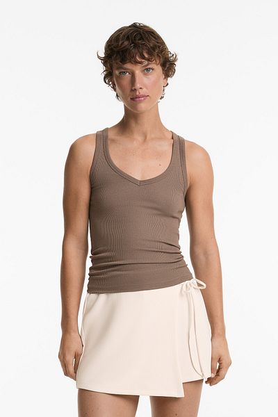 Oysho Sleeveless V-neck top with cotton and modal