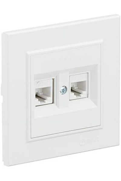 STOREMAX Bystoreby Dual Data Socket (2 Pieces Cat5) White Newdesing 646268