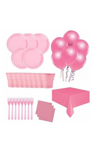 Mini Parti Mini Party Store Economical Pink Concept Birthday Party Set for 25 People