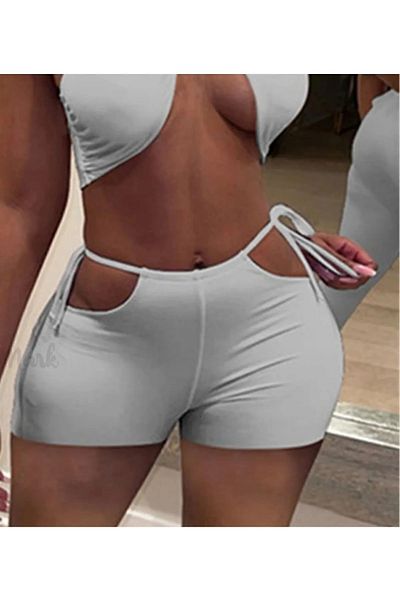 Lacis High Waisted Shorts with Lace up Side