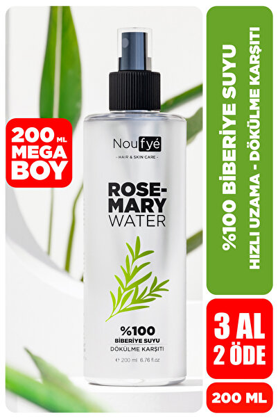NOUFYE Sağlıklı Saç Uzama Destekleyici & Dökülme Karşıtı %100 Saf Biberiye Su...