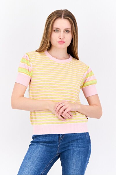 Levi's Women Crew Neck Stripe Sweater, Pink