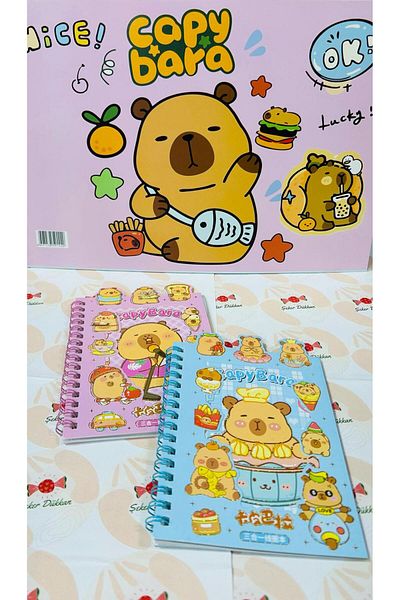 ÖZ KIRTASİYE Capybara 16 Sheets 250 Pcs Sticker Waterproof and Opaque Notebook (1 Pc)