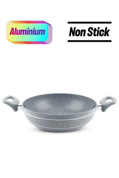 ROYALFORD Smart Granite Series Forged Aluminum Wok Pan With Granite Coating Grey 26 cm