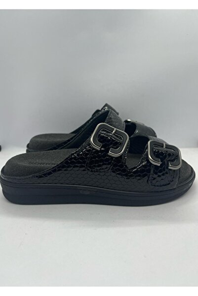 Ortopedia Kadın Hakiki Deri Comfort Ortopedik Terlik 2225 - Siyah Koko.