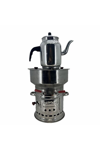 Cantayurdu Paslanmaz 304 Çelik 7 litre Çift Hazneli Demlikli Semaver