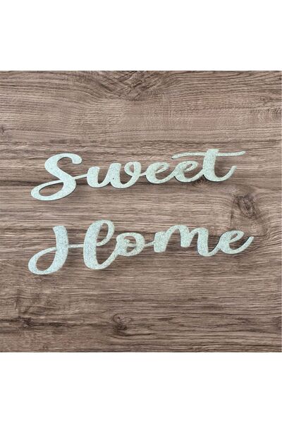 5 Adet Sweet Home Ahşap Yazı 3 mm Ham Mdf 20 X 10 cm