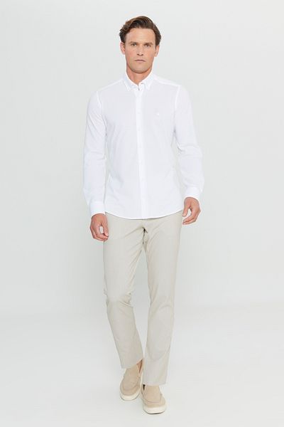 ALTINYILDIZ CLASSICS Altınyıldız Ace020252157 White Men's Slim Fit Classic Shirt