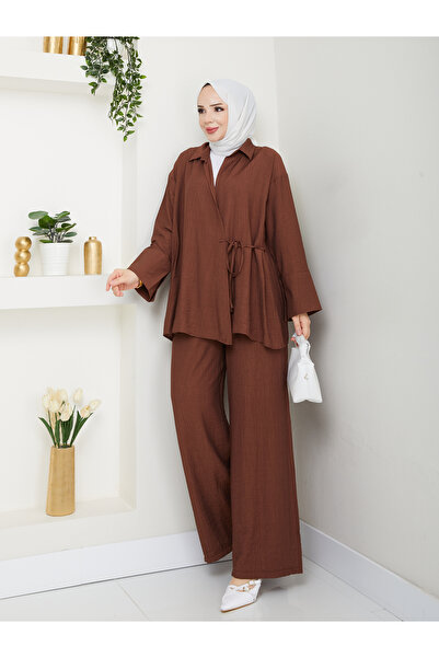 SG SARİALGİYİM New Season Modal Fabric Side Tie Quality Summer Comfortable Bottom Top Double Set