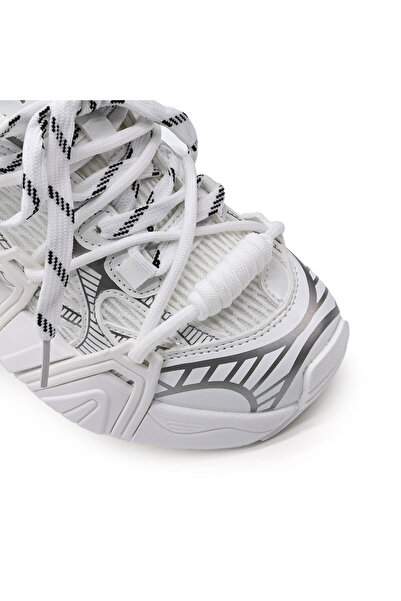 Tmall Pantofi sport pentru femei, cu inserții de plasă, D1383, albi