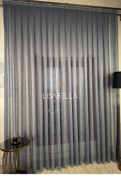 LisabellaHome Антрацит Кришталеве скло Розрив візерунок Новий тренд Розкішні тюлеві штори (1x2 з подвійним швом)