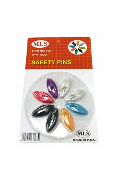 abnturk Türban Eşarp İğnesi 8’Li Renkli Şal İğnesi Çengelli İğne