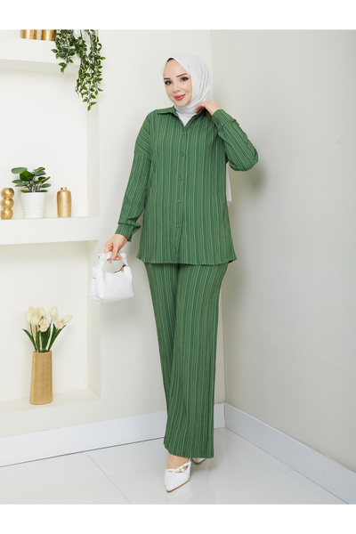 SG SARİALGİYİM Patterned Stylish Quality Bottom Top Teser Suit