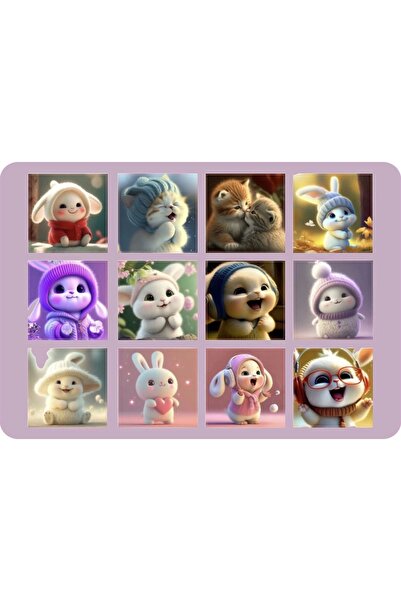 Ceres Studio Bunny Tatlı Tavşan Tema Sticker Etiket 2 Sayfa 24 Adet Etiket