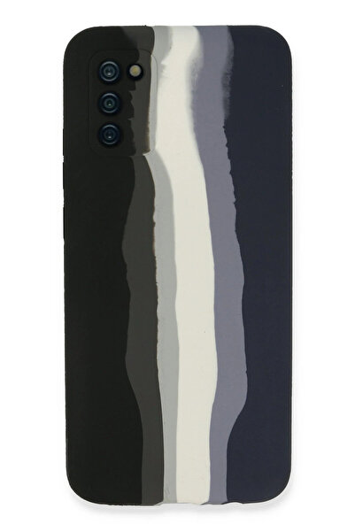 NewFace حافظة لهاتف سامسونج جالاكسي A03S رخامية من السيليكون - أسود-كحلي YNSMR