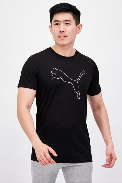 Puma Men Sport Fit Short Sleeve Running T-Shirts, Black