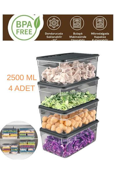 VİZYON Refrigerator Organizer Storage Container Icebox Storage Container Set Icebox Container
