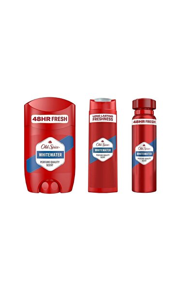 Old Spice 400ml Duş J+150ml Sprey Deo+50ml Deo Stick White W