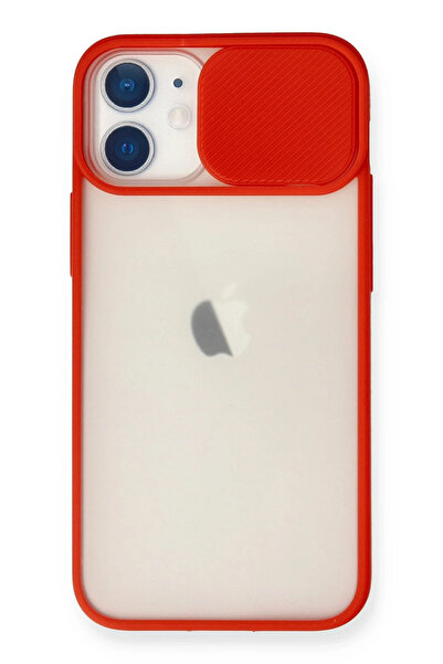NewFace حافظة آيفون 11 كاميرا بالم فروست سيليكون منزلق - أحمر 1494235709