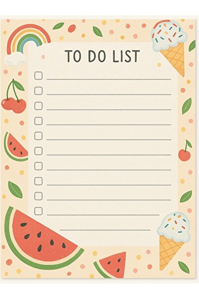 GIFT To Do List Mixed Colors Single Piece 20 Sheets A6 Size