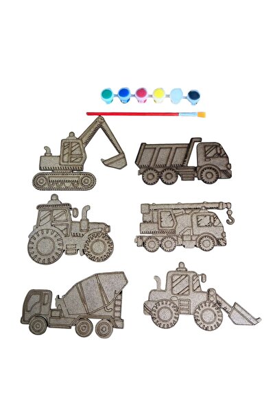 OES HOME 6’lı Iş Makineleri Boyama Hobi Seti Sanat Kepçe,traktör Vs. Boyama Seti