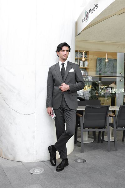 AEK FIORE Men's Dark Gray Suit