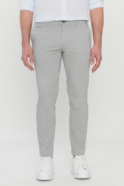 ALTINYILDIZ CLASSICS Altınyıldız Ace001252192 Gray Men's Slim Fit Fabric Trousers with Side Pockets