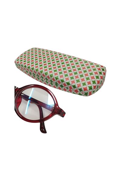 bonjorno aksesuar Oval Patterned Glasses Case for Optical Frame (Hard) Wiping Cloth with Gift