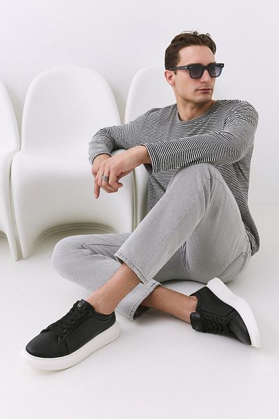 Yaya by Hotiç Černé pánské boty pro volný čas 02AYY 308440 A100