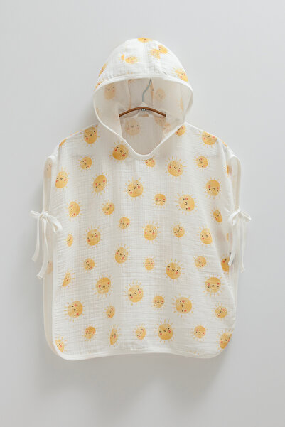 Caramell رداء حمام للأطفال من الموسلين بنقشة الشمس