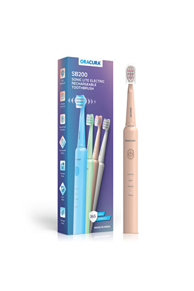 Oracura فرشاة أسنان كهربائية قابلة لإعادة الشحن Sb200 Sonic Lite - لون خوخي