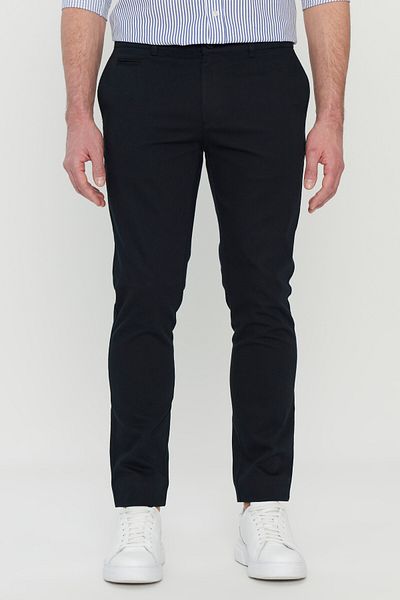 ALTINYILDIZ CLASSICS Altınyıldız Ace001252192 Black Men's Slim Fit Fabric Trousers with Side Pockets