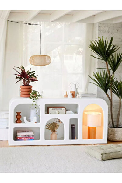 LİFENES Niş Kitaplık Tv Ünitesi Dekor Rafı Alçı Görünümlü 140x60