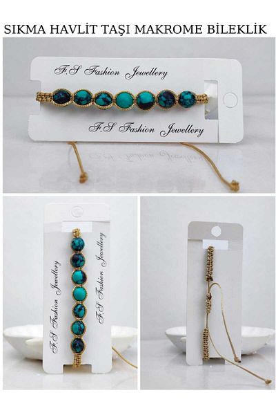 Lio20 Squeeze Howlite Stone Macrame Bracelet Unisex Accessory Bijouterie Gift Bracelet
