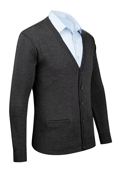 Çizgi Triko Чоловічий светр з V-подібним вирізом на ґудзиках 4241M BGL-ST04560