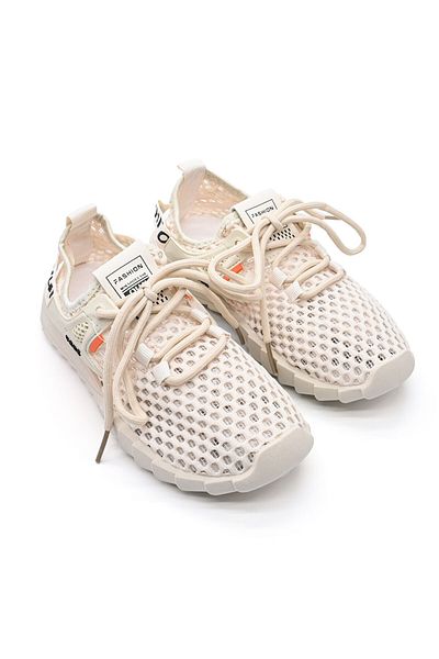 Tmall Pantofi sport pentru femei, cu inserții de plasă, D1377, culoare nud