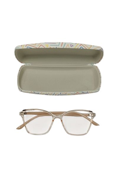 bonjorno aksesuar Oval Patterned Glasses Case for Optical Frame (Hard) Wiping Cloth with Gift