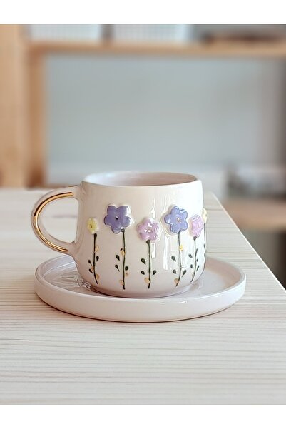 Handmade Bahar Türk kahvesi fincanı 150ml/Elyapımı Seramik kahve fincanı/Taba...