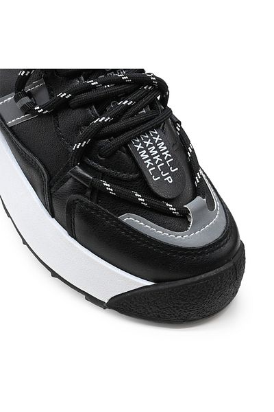Tmall Women's High Top Sports Shoes, d1314, made of Eco-leather, black