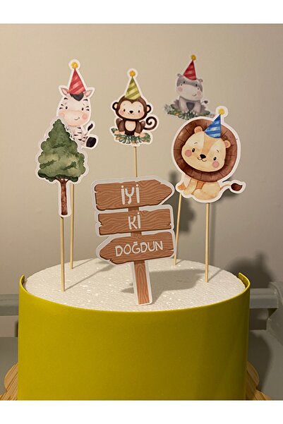 Tasarım Safari Themed Birthday Cake Topper