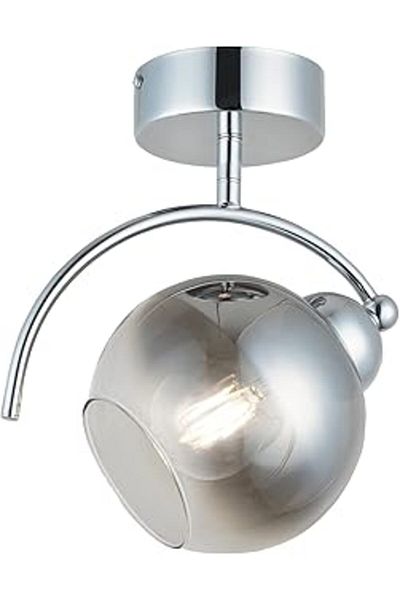Mu Art Ahşap Lucea Isoldi Single Chrome Plafonier 1Xe27