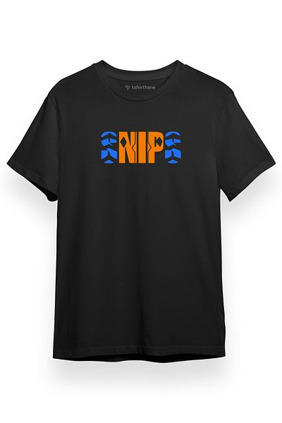 Tshirthane Ahoska Tano Snips Letter Logo Μαύρο κοντομάνικο ανδρικό μπλουζάκι