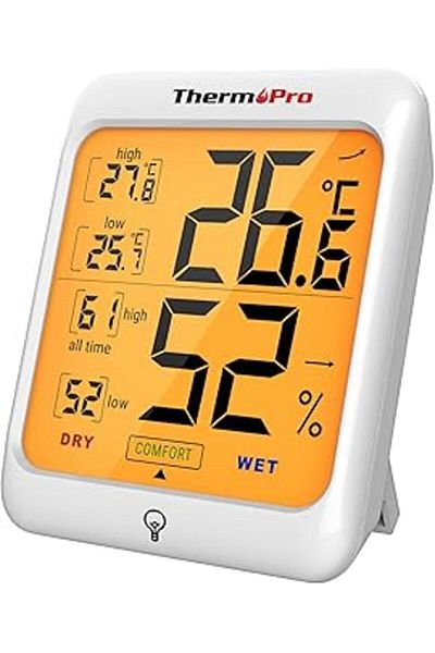 Mu Art Ahşap Tp53 Digital Thermometer Hygrometer Indoor Temperature and Humidity Meter Touch Illuminated Environment Pr