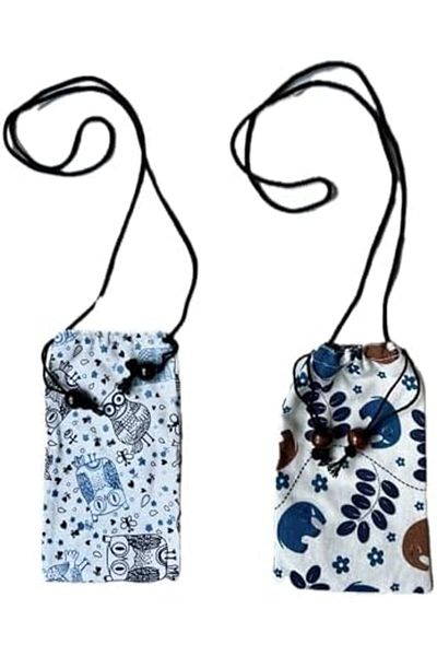 Generic 2 Pcs of Cloth Drawstring Mini Bag With Strap Ancient Style (01)