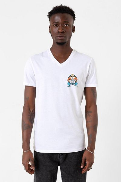 Tshirthane Dragon Ball Z Anime Master Roshi Δωρεάν αναμμένα Λευκό ανδρικό μπλουζάκι με λαιμόκοψη